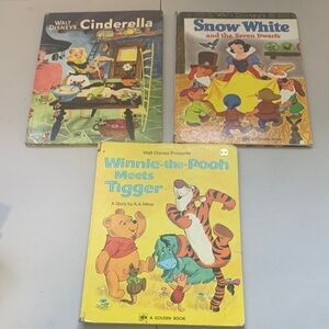 Vintage Disney Storybook Collection - Cinderella, Snow White, Winnie-the-Pooh
